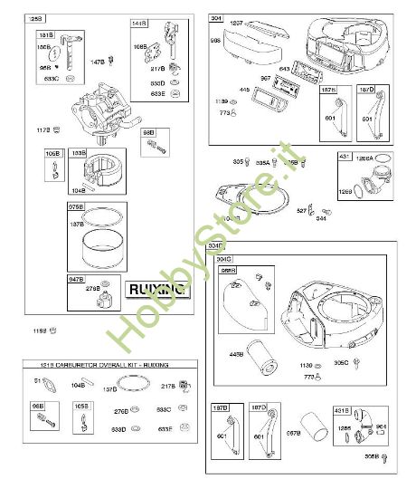 A - Filtro aria, scatola filtro aria, carburatore - Ruixing, set revisione carburatore - Ruixing B&S - 31 €¦ 31G777-0120-E1 brand Stihl
